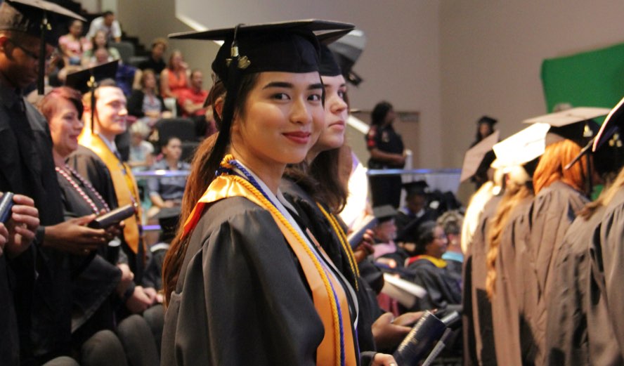 Female student at graduation