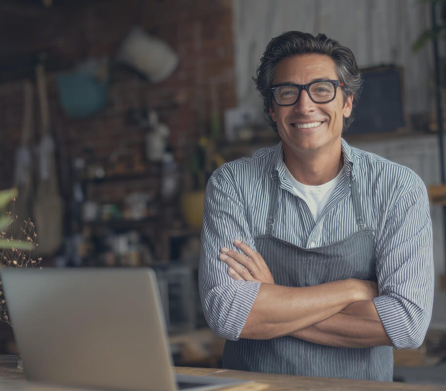 Entrepreneur in shop