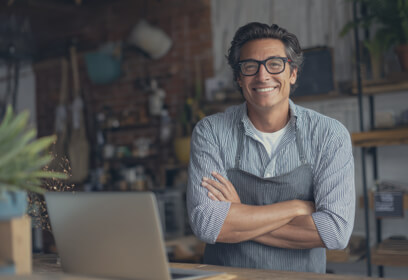 Owner working in his shop.