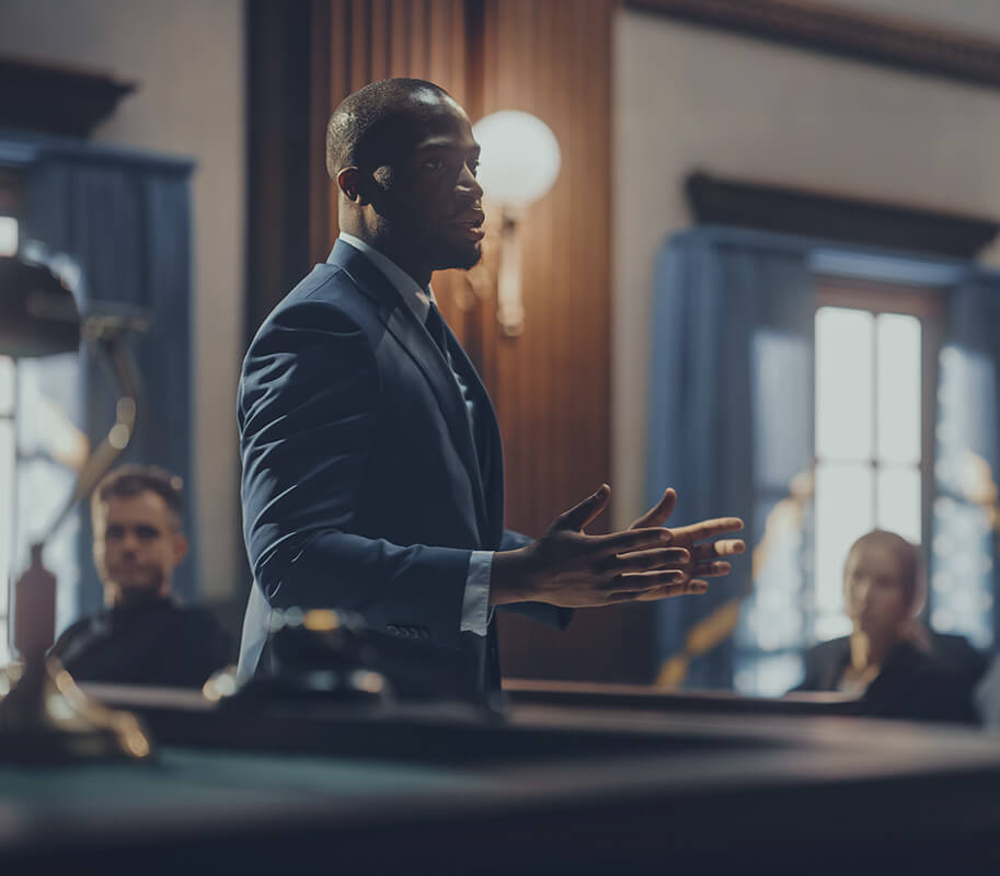 Lawyer in court