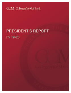 College of the Mainland The President's Report 2020