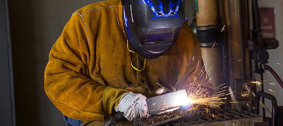 Welding student