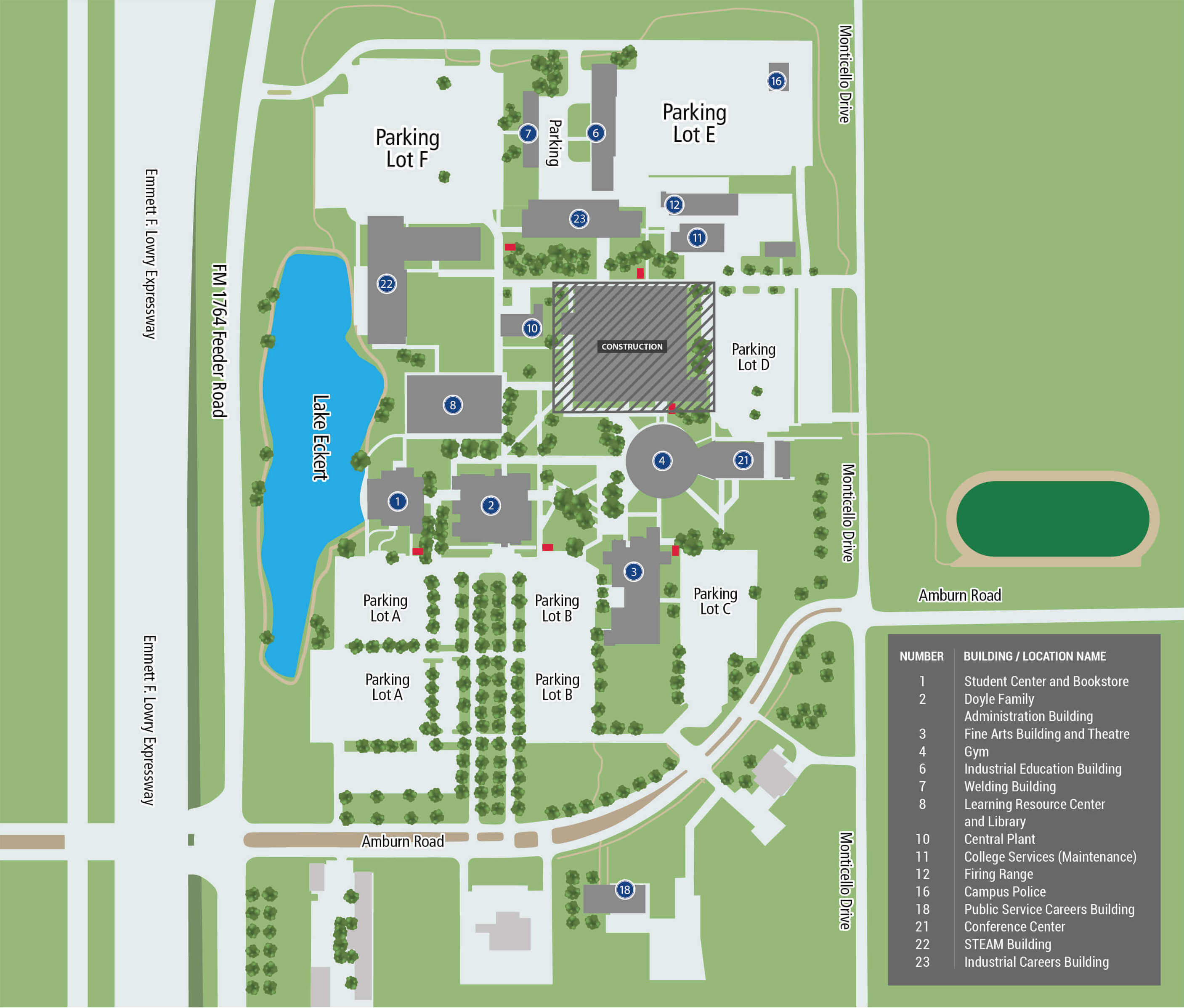 College of the Mainland campus map image