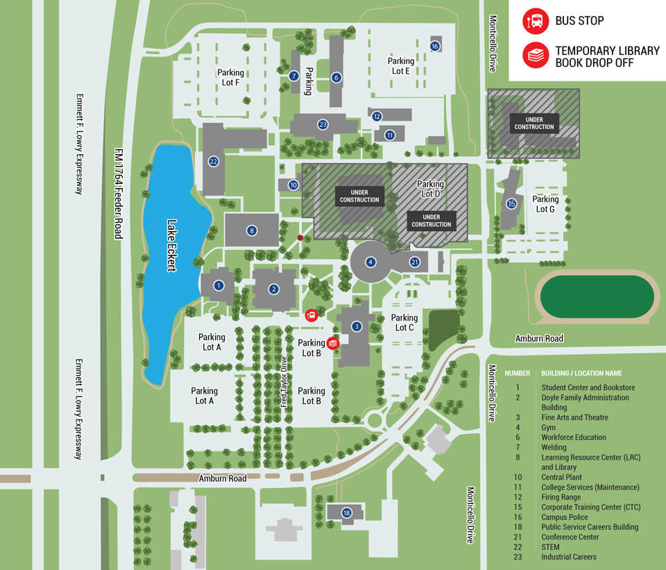 College of the Mainland campus map image