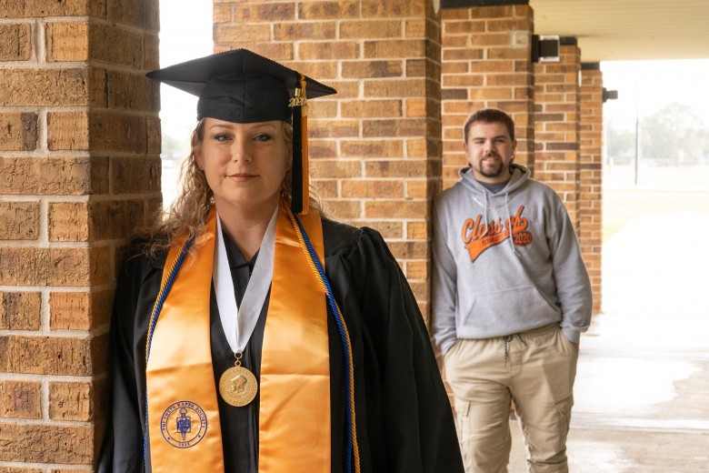 Mother and son, Ginger and Roger Pace, jumpstart their higher educational pursuits at College of the Mainland.