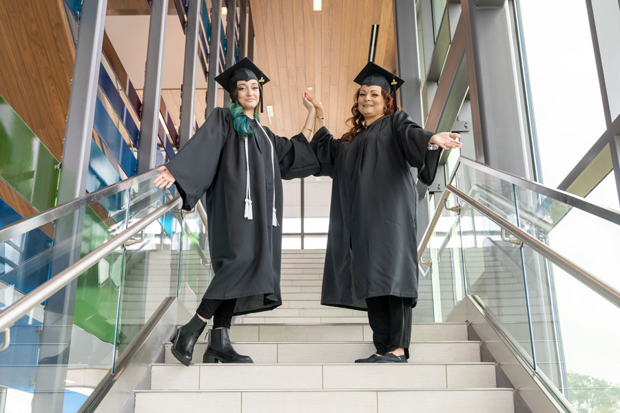 Daughter and mother, Alexis (left) and Vinca (right) Alcocer, will graduate together from College of the Mainland on Saturday, May 15
