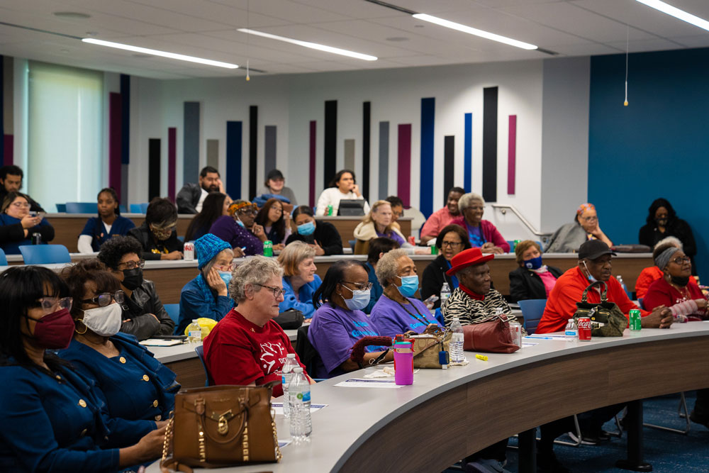 Event participants in lecture hall