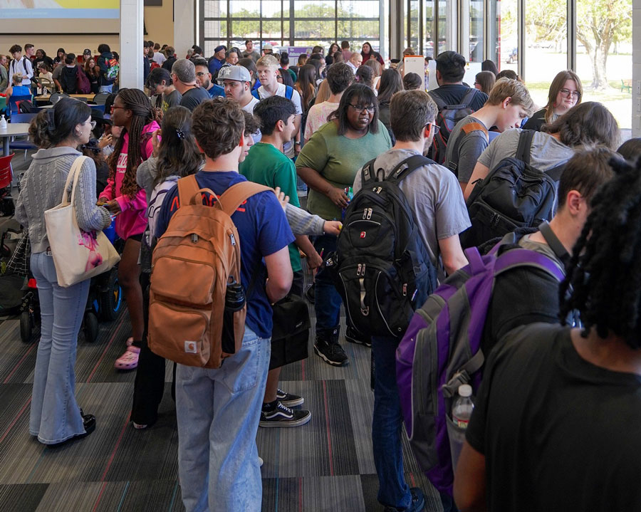 Large group of students at an event